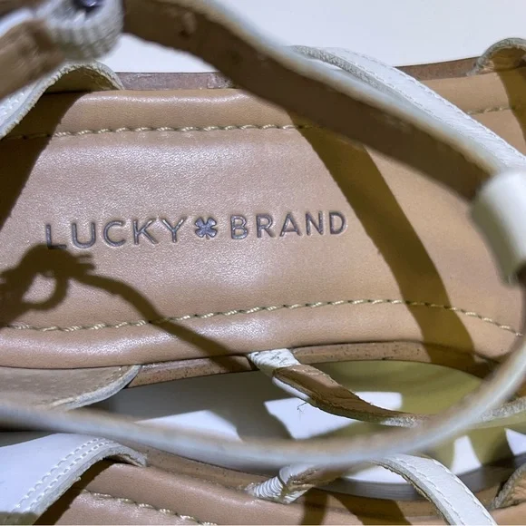 Lucky Brand Women’s Ellian Flatform Wedge  White Sandals Size 8.5 US - Picture 8 of 15